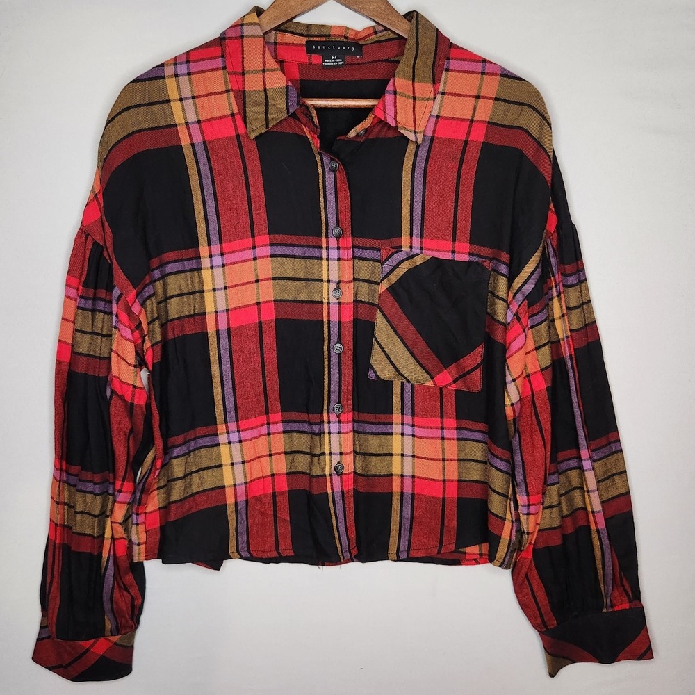Anthropologie's Sanctuary the Cabin Plaid Button-Down Shirt Med